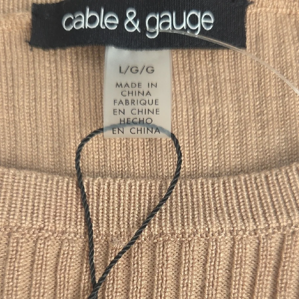 NEW nWTCable & Gauge Tan Ribbed Sweater L - Picture 4 of 6